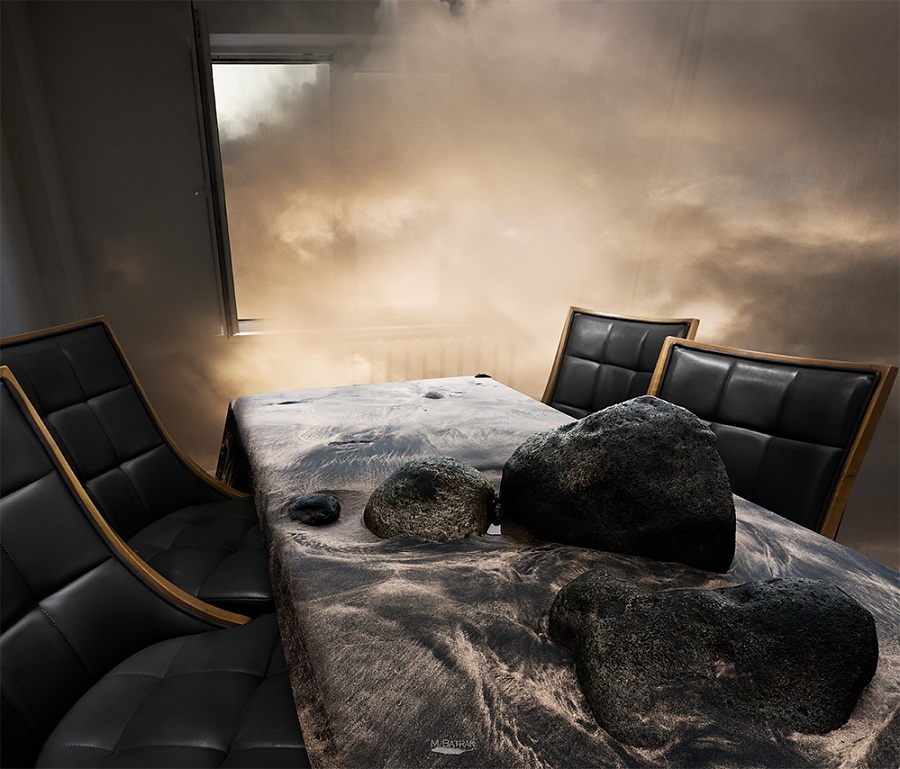 900x769, 199 Kb / туман, камень, кресло, ландшафт, окно