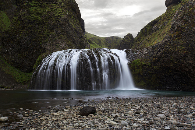 640x427, 218 Kb / Исландия, водопад, пейзаж, перспектива