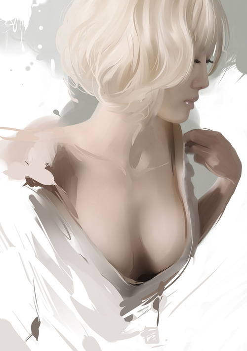 500x709, 70 Kb / рисунок, платье, блондинка