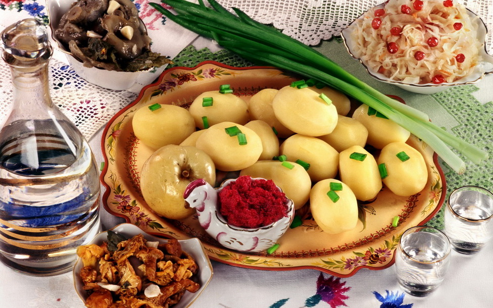 976x610, 299 Kb / водка, закуска, стол, еда