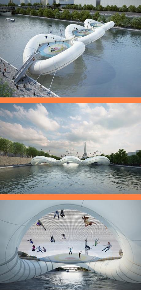 460x946, 76 Kb / мост, река, батут