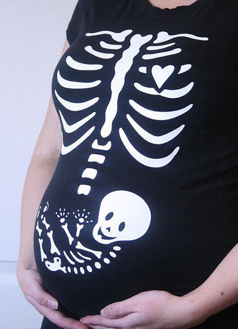 464x640, 43 Kb / майка, скелет, беременная, живот
