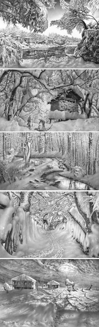 394x1300, 274 Kb / карандаш, пейзаж, рисунок