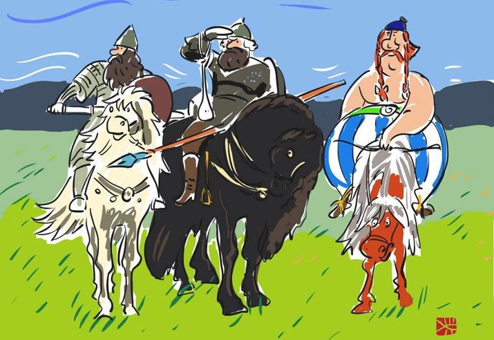 715x492, 90 Kb / богатыри, астерикс, депардье