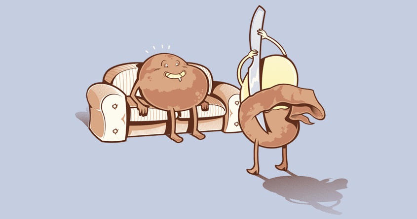 845x445, 58 Kb / картошка, диван, стриптиз, нож