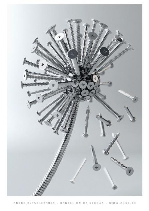 495x700, 46 Kb / шурупы, одуванчик, ч/б