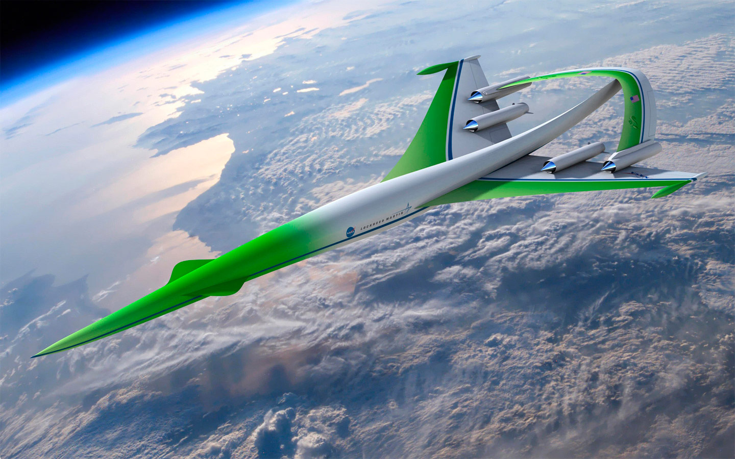 1440x900, 280 Kb / nasa, космолёт, тучи, земля, океан