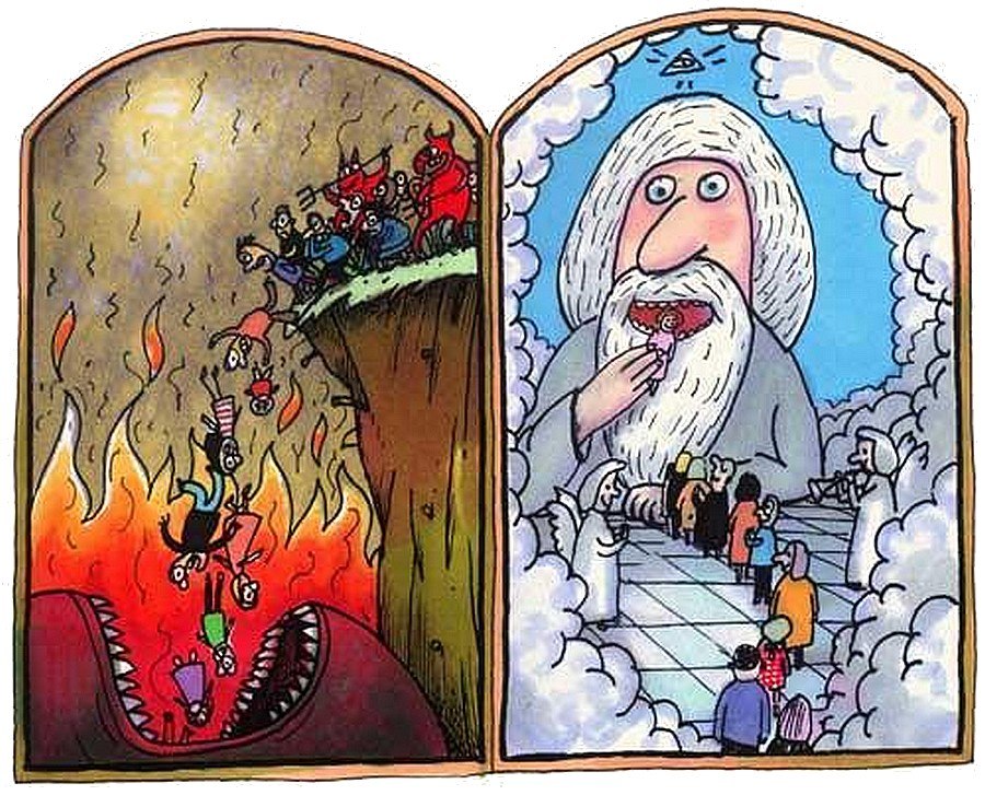 900x727, 202 Kb / религия, обе, стороны, ад, рай, сотона, бог