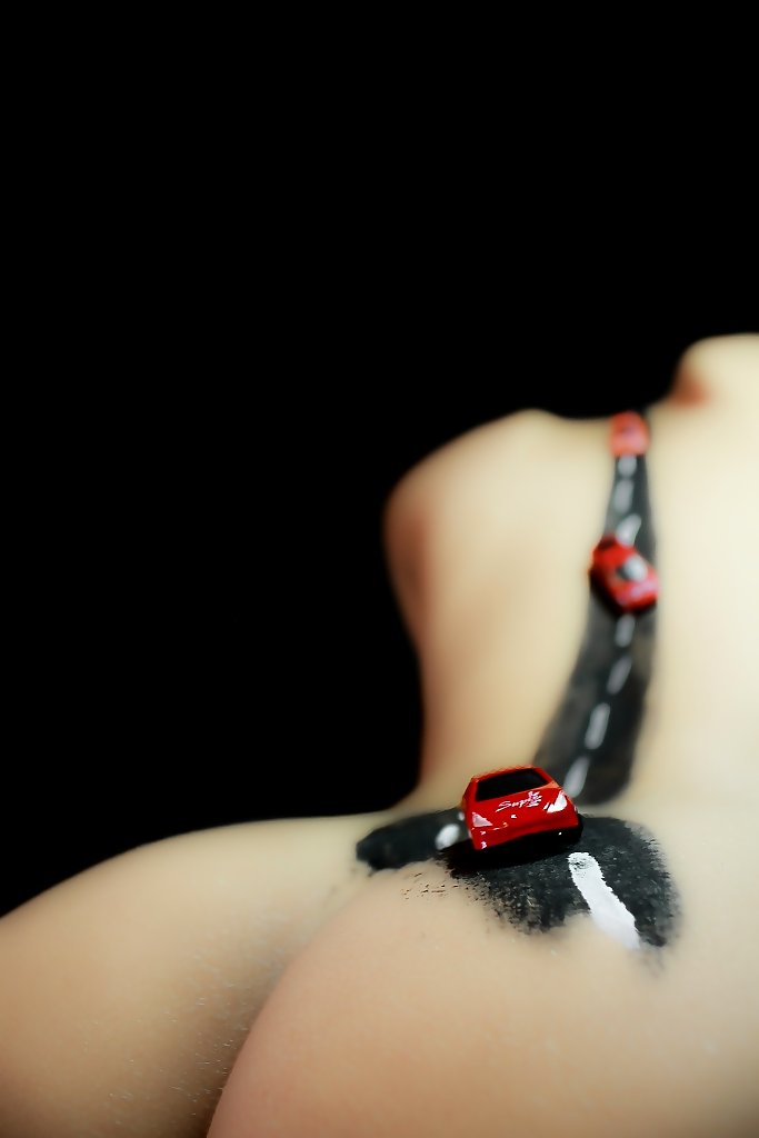 683x1024, 32 Kb / спина, попка, дорога, разметка, автомобили