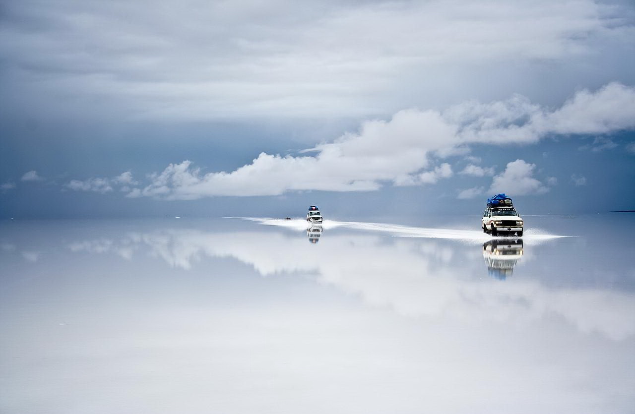 1280x835, 101 Kb / вода, машины, соль, пустыня