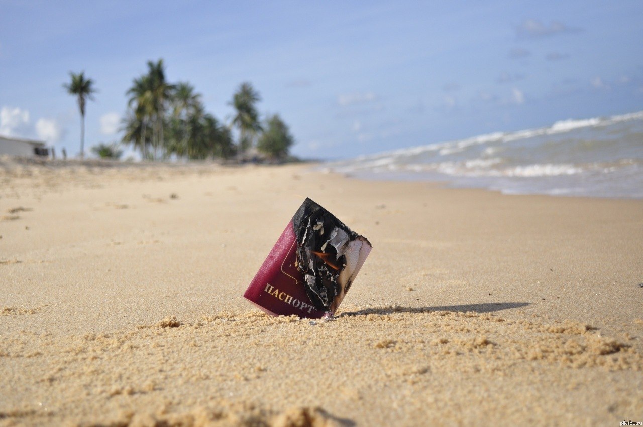 1280x851, 164 Kb / пляж, море, пальмы, паспорт РФ, сжечь