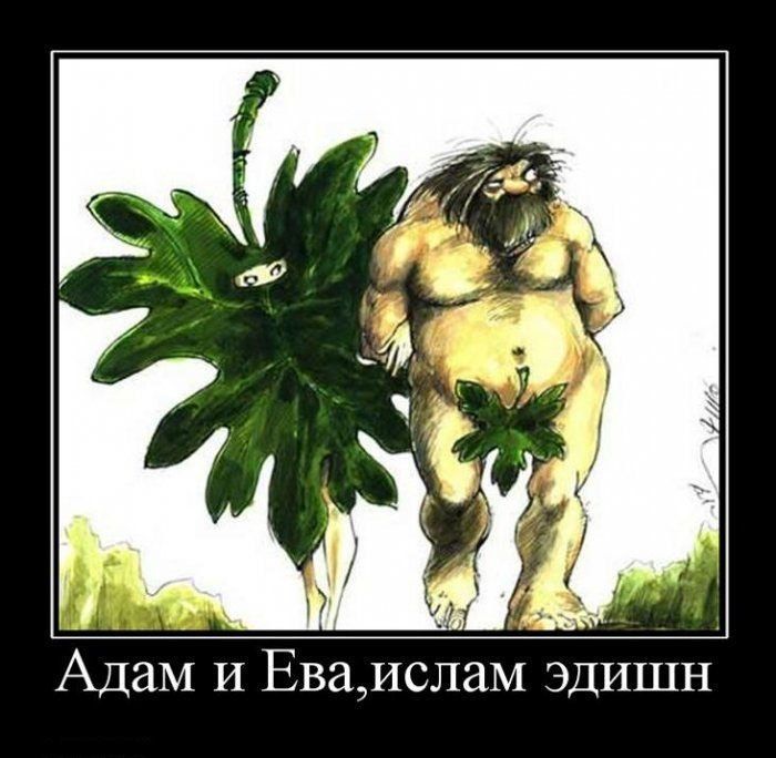 700x684, 73 Kb / Адам, Ева, листья