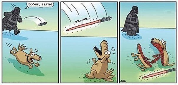 604x288, 48 Kb / дарт вейдер, собака, лазерный меч