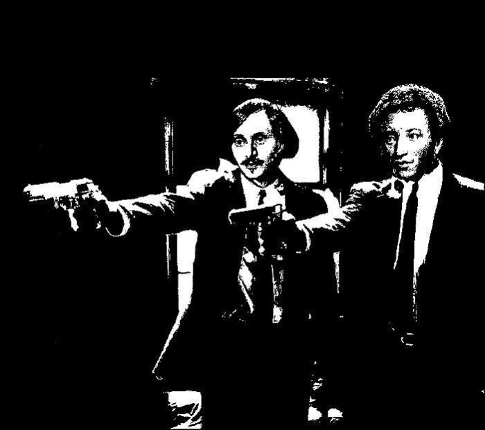 700x621, 38 Kb / пушкин, гоголь, криминальное чтиво