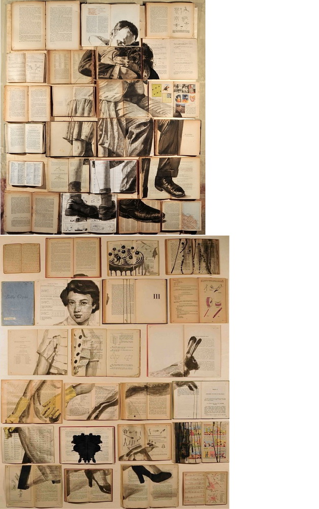 628x1000, 209 Kb / книги, страницы, стена, рисунок