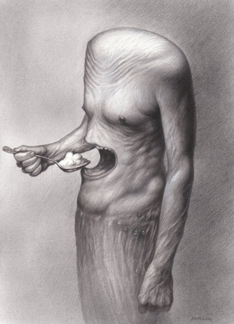 800x1107, 209 Kb / рот, живот, рука, ложка