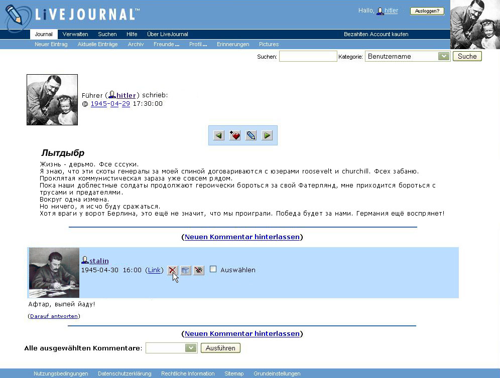 996x754, 137 Kb / ЖЖ, livejournal, Гитлер, Сталин
