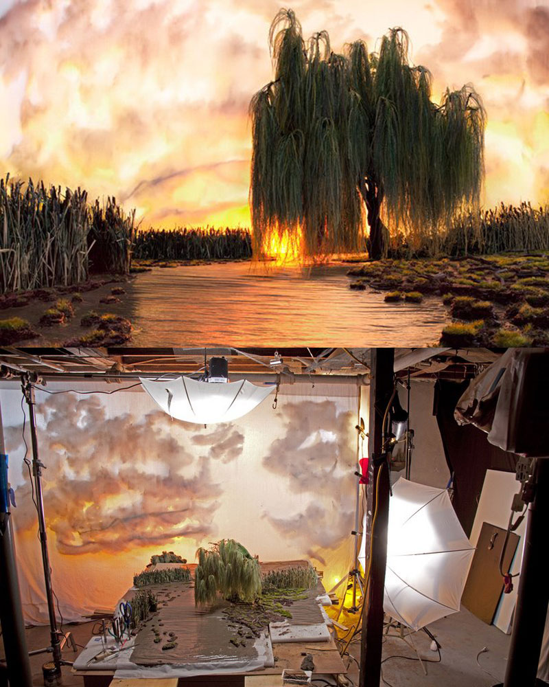 800x1000, 194 Kb / пейзаж, ива, река, закат, фотостудия, макет