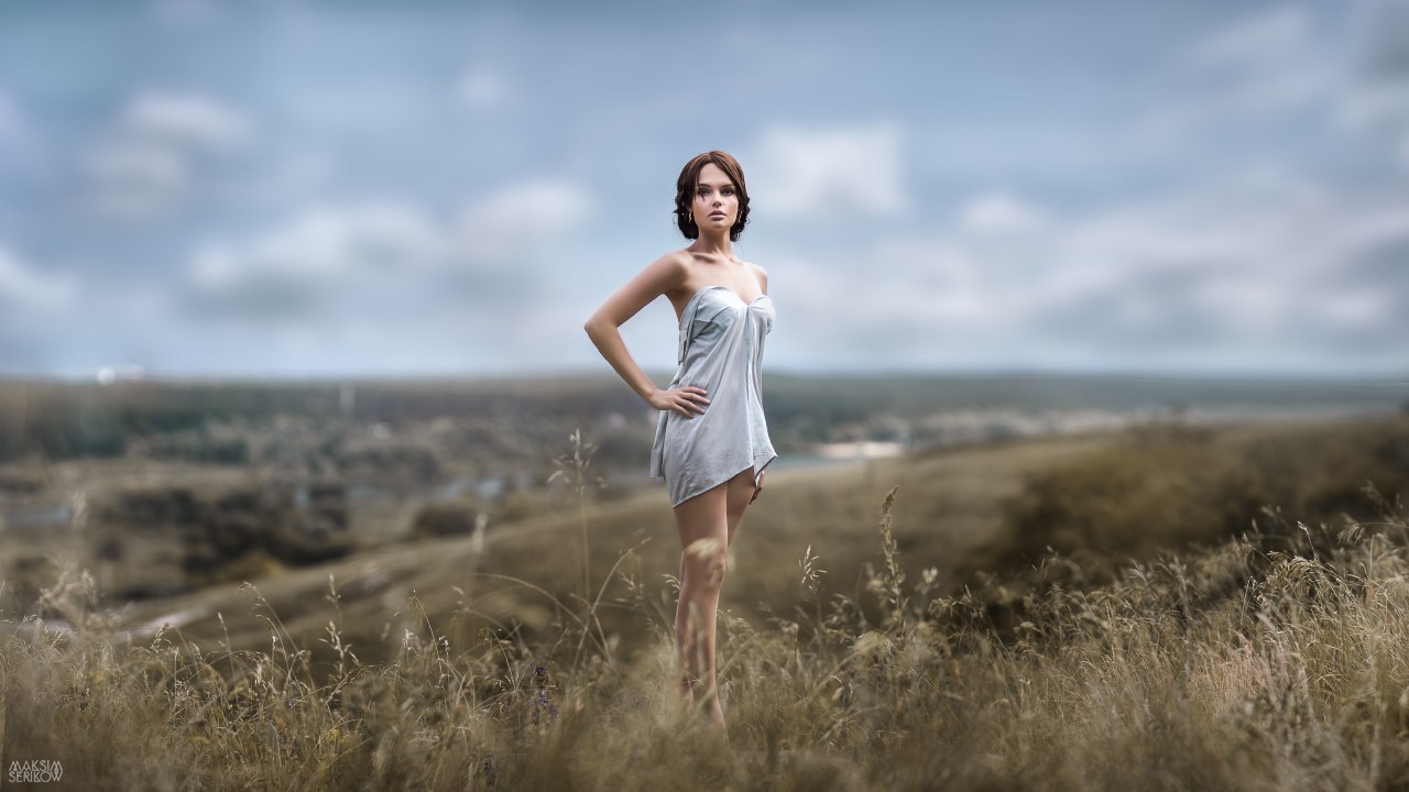 1280x720, 112 Kb / девушка, поле, небо