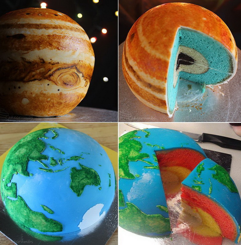 786x800, 270 Kb / торт, планеты, юпитер, земля