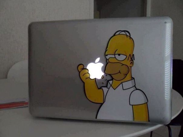 604x453, 32 Kb / apple, simpson, симпсон, ноутбук