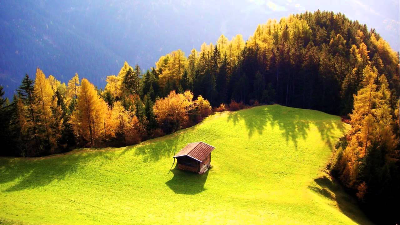 1280x720, 124 Kb / горы, дом, альпы, луг, лес