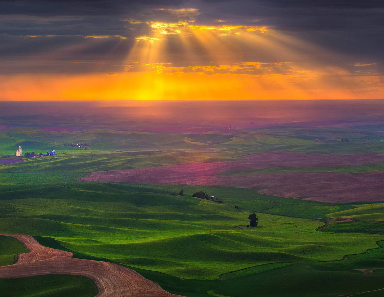 1599x1237, 170 Kb / солнце, облака, поле