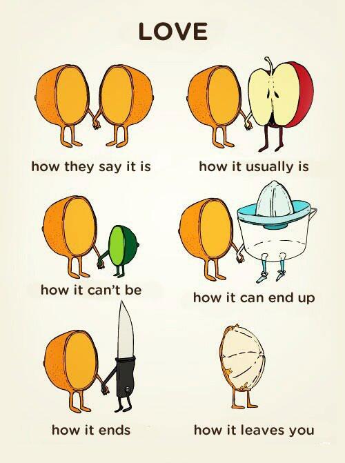 500x671, 41 Kb / любовь, фрукты, апельсин, яблоко, лайм, реальность, грустная правда