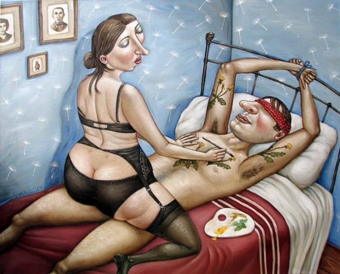 700x563, 58 Kb / тату, бельё, кровать,