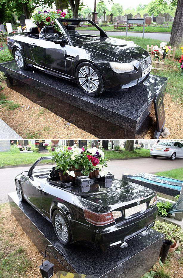 614x930, 162 Kb / авто, надгробие, могила, цветы