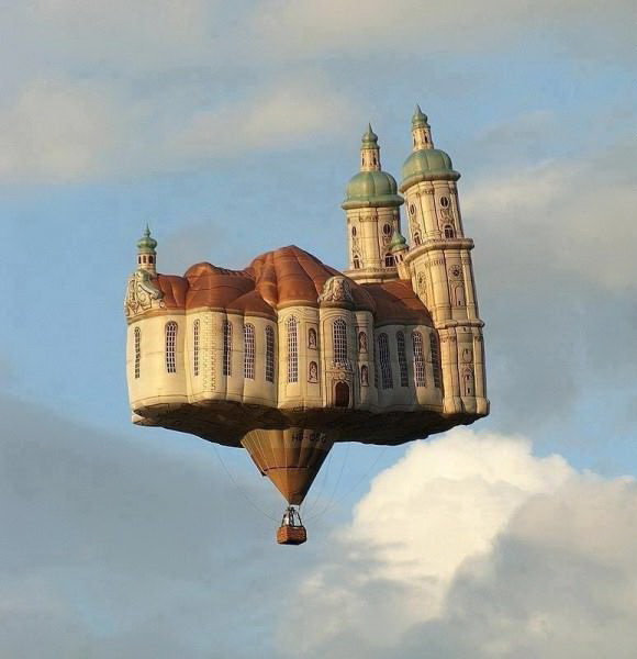 580x600, 60 Kb / воздушный шар, замок