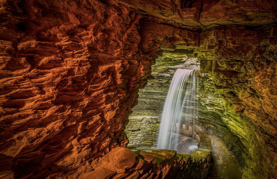964x622, 309 Kb / пещера, водопад, Watkins Glen, New York, нью йорк