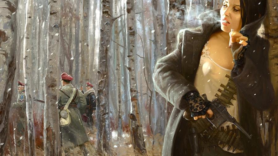 900x506, 77 Kb / лес, солдаты, маузер, самокрутка