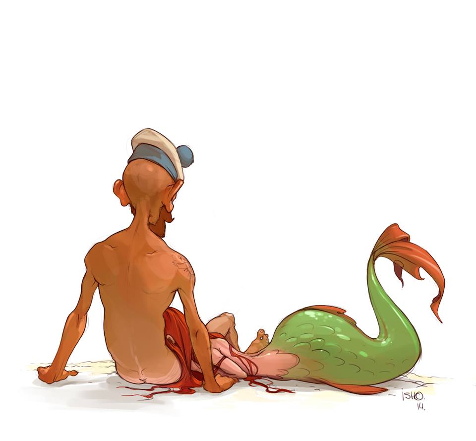 960x889, 44 Kb / наживка, червяк, попа, моряк, рыбак, рыбка, русалка, Сергей Ишмаев