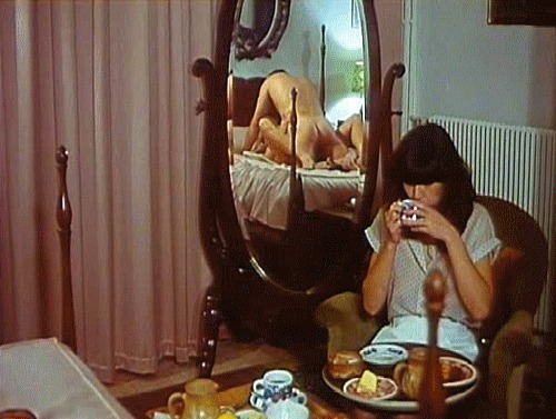 500x377, 64 Kb / зеркало, отражение, соитие, девушка, завтрак