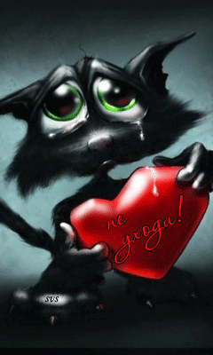 240x400, 169 Kb / кот, плачет, сердце, гиф