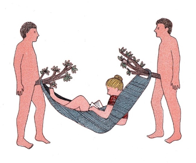 650x540, 85 Kb / парни, девушка, гамак