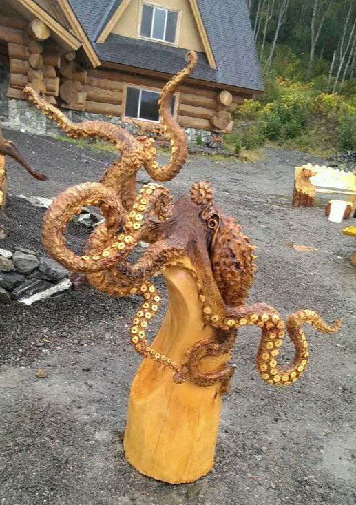 517x733, 216 Kb / осьминог, резьба, дерево