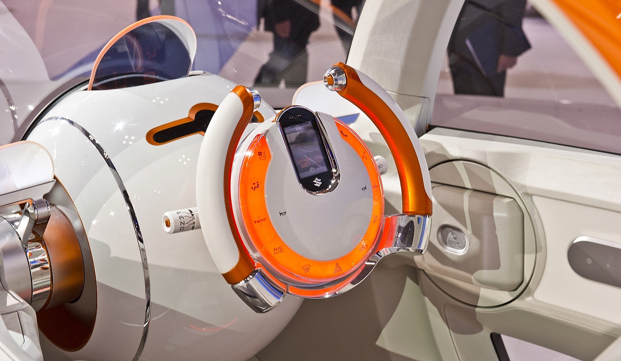 1280x744, 254 Kb / Suzuki, Q, concept car, руль, кабина