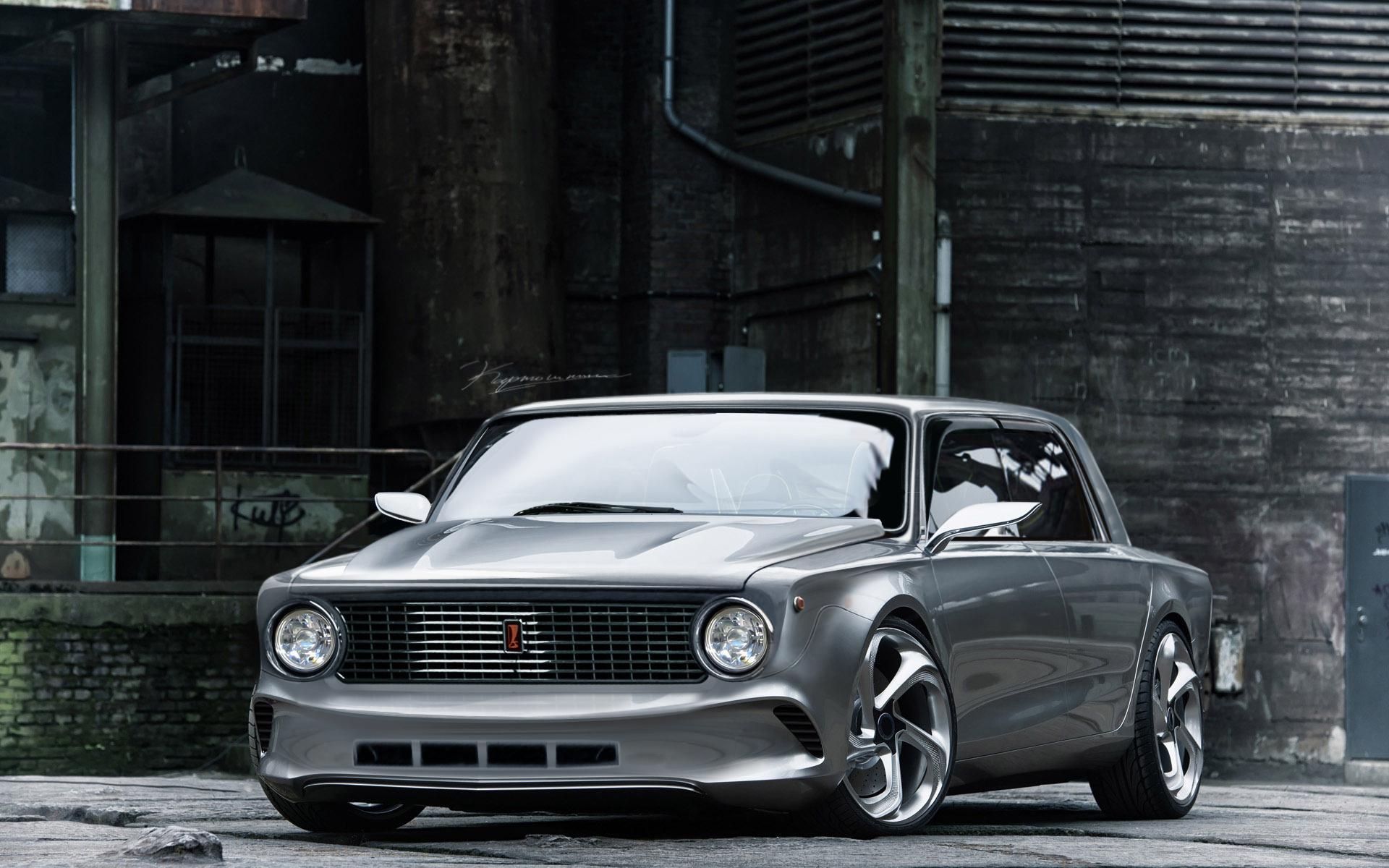 1920x1200, 250 Kb / ВАЗ, копейка, машина, стена, автомобиль