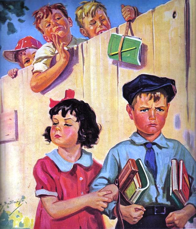 640x750, 116 Kb / дети, пара, ухажёр, издёвка, учебники, тетради