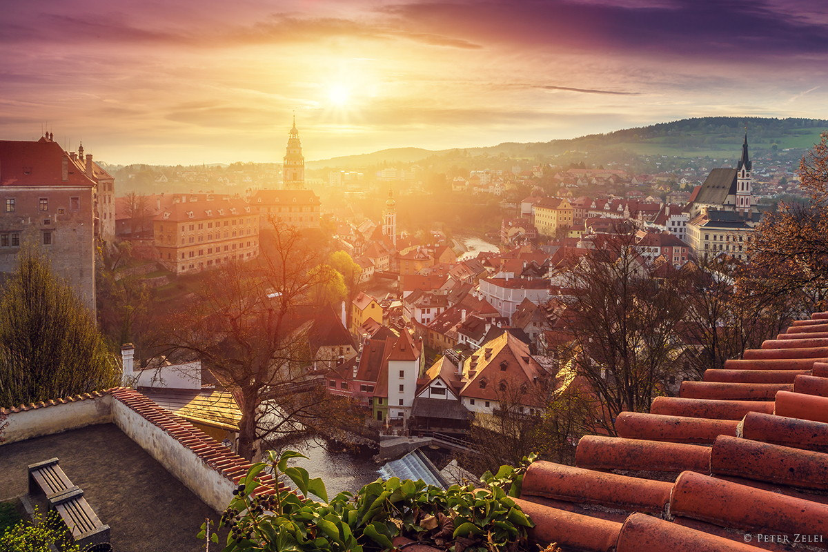 1200x800, 340 Kb / крыши, утро, чехия, черепица