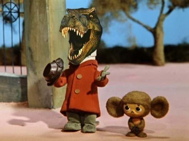 604x453, 24 Kb / гена, чебурашка, динозавр, фотошоп