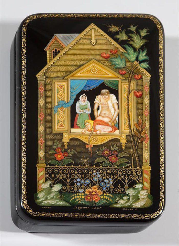 700x959, 127 Kb / палех, шкатулка, дом, окно, коитус, вуайеризм