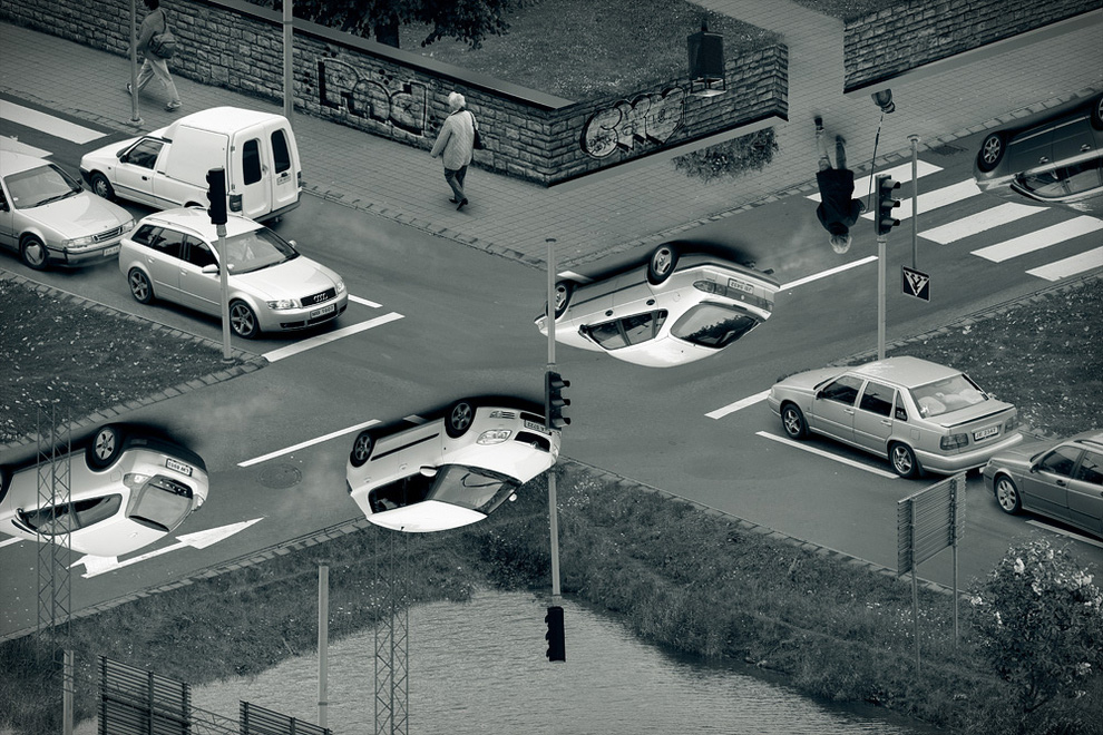 990x660, 308 Kb / 3D, перекресток, рисунки, авто