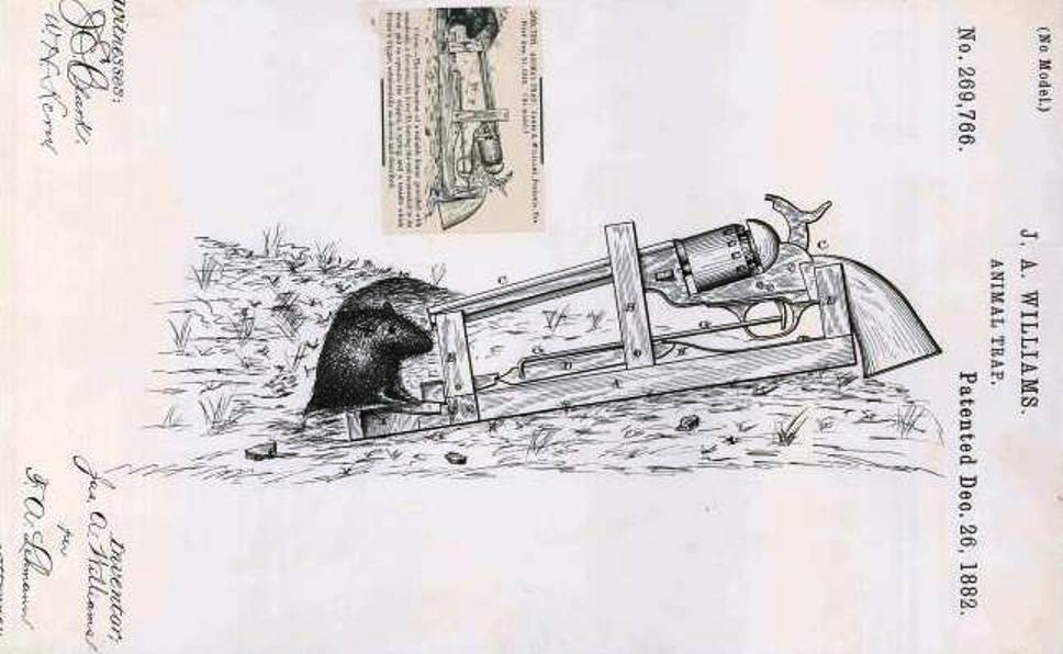 968x596, 72 Kb / ловушка, мышеловка, патент, мышь, пистолет