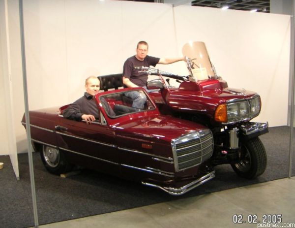 600x463, 58 Kb / мотоцикл, коляска, мерседес