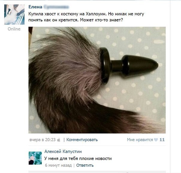 604x579, 57 Kb / хвост, анальная, пробка, плохие новости, диалог