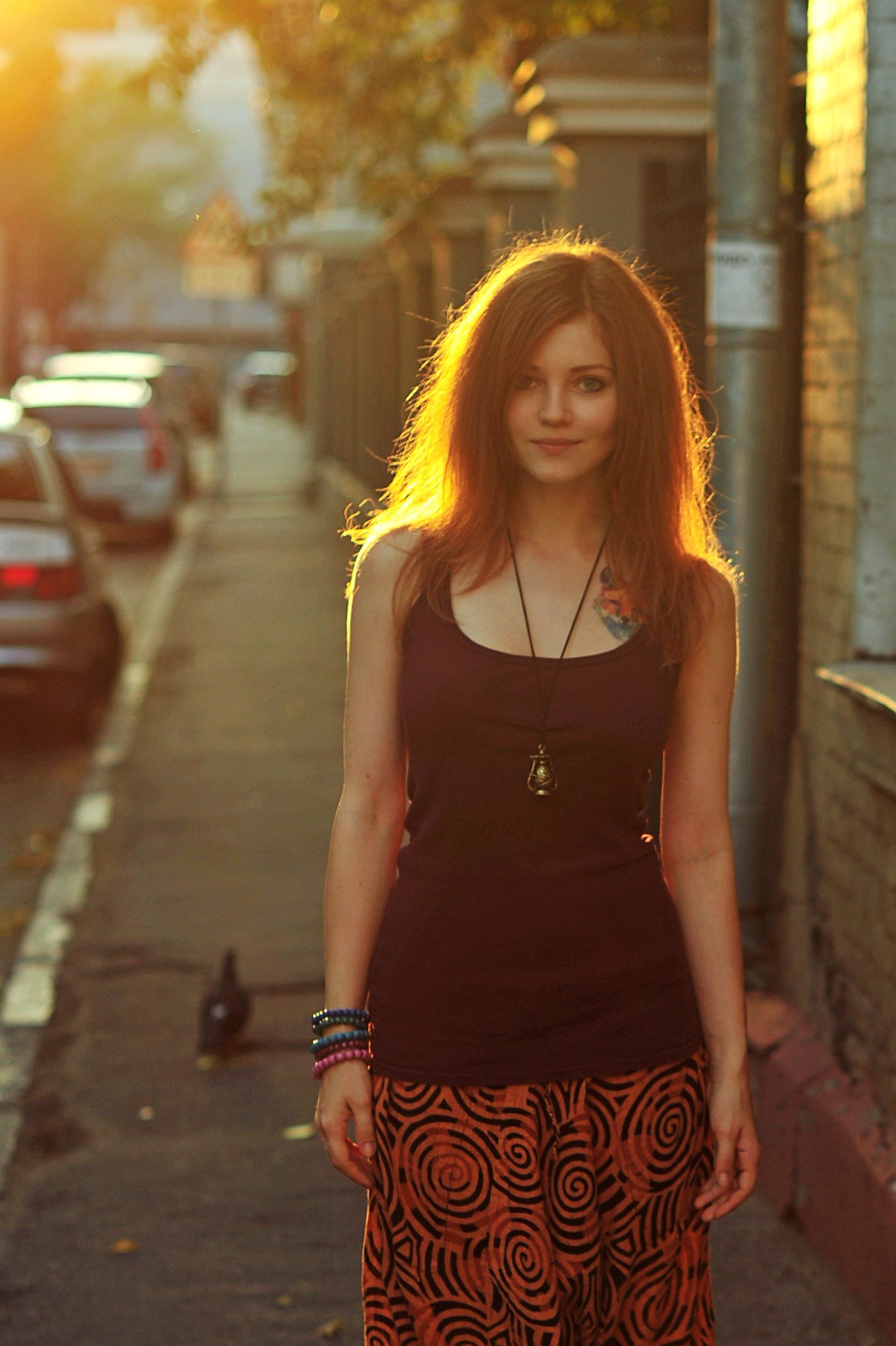 1365x2048, 322 Kb / рыжая, Лилечка, фенька, платье, голубь, тату