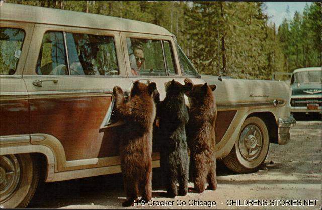 640x418, 47 Kb / медведи, машина, олдскул